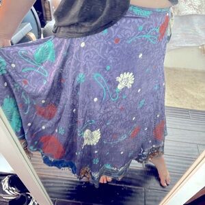 Silk sari wrap skirt